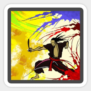 Kenjutsu Japanese Digital Art Sticker